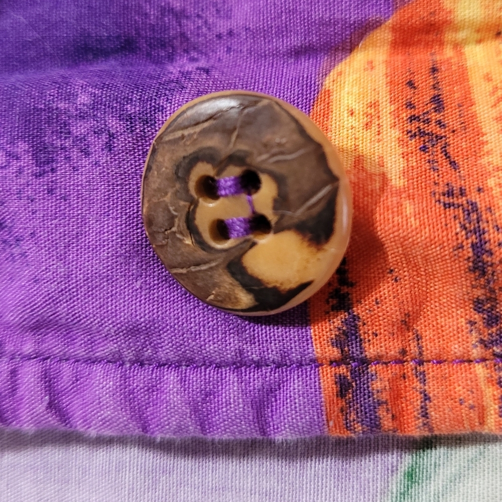 Vintage Paradise Exploding Volcano Lava Button-Up… - image 5